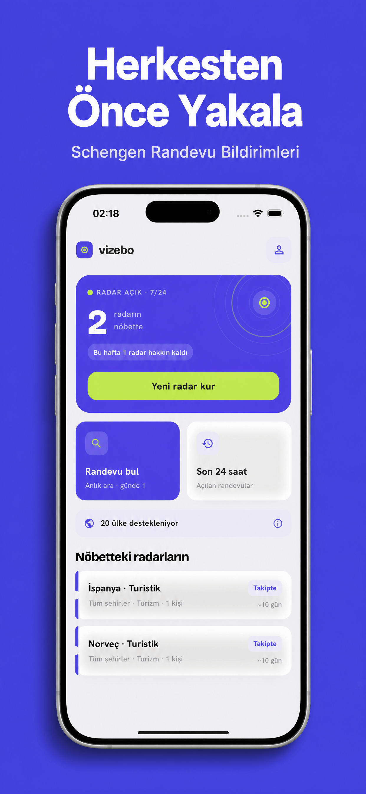 Vizebo: Schengen Randevu Alarm screenshot 4