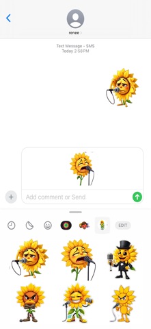 Rapping Sunflower Stickers screenshot