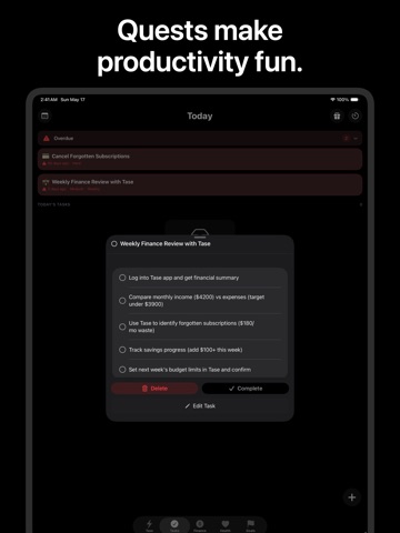 Tase - AI Life Assistant iPad screenshot