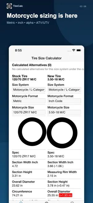 Tire Size Calculator screenshot 2