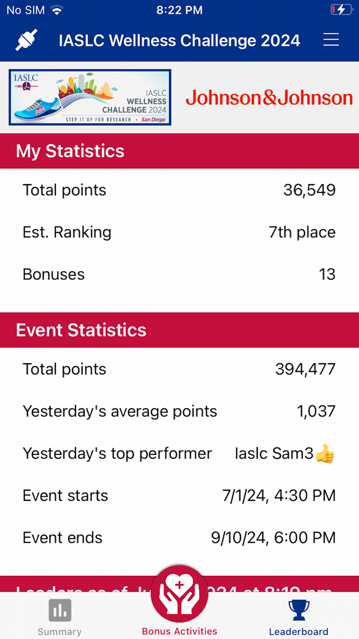 IASLC Wellness Challenge 2025