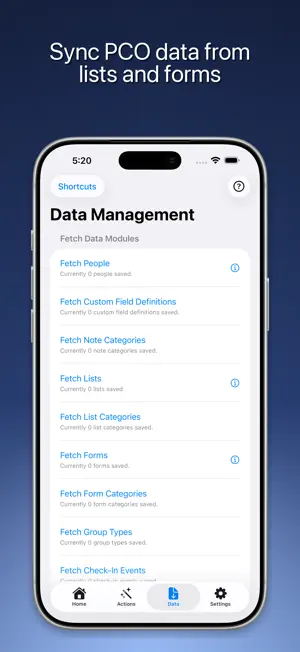Actions for PCO screenshot 4