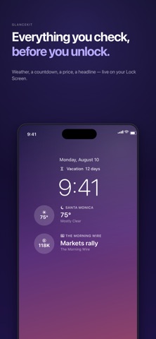 GlanceKit: Live Data Widget iPhone screenshot