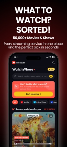 WatchWhere: Streaming Guide Screenshot 1 of 7