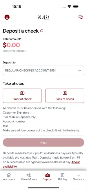 Solera National Bank screenshot 4