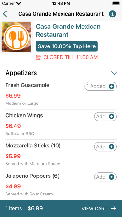 Casa Grande Mexican Restaurant Screenshot