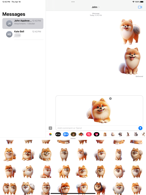 Screenshot #6 pour Happy Pomeranian Stickers