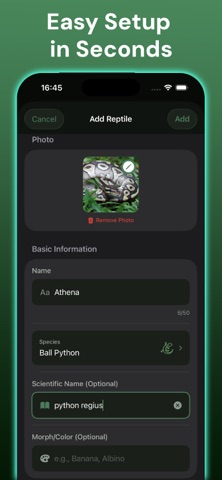 Exotic Reptile Care iPhone screenshot