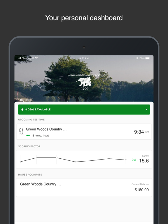 Green Woods CC iPad screenshot 1 - Sports app