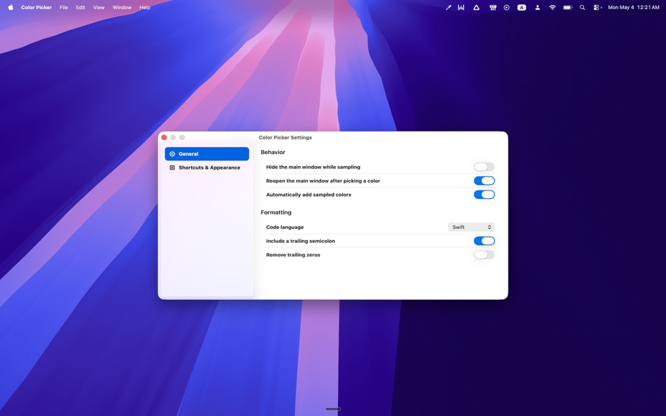#2. Color Picker (macOS) Által: Patrik Tomas Chamelo