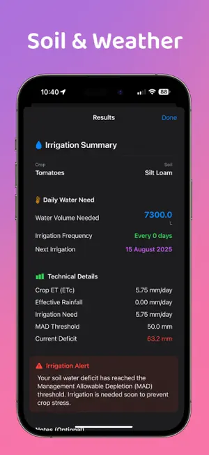 Irrigation Calculator Pro screenshot 3