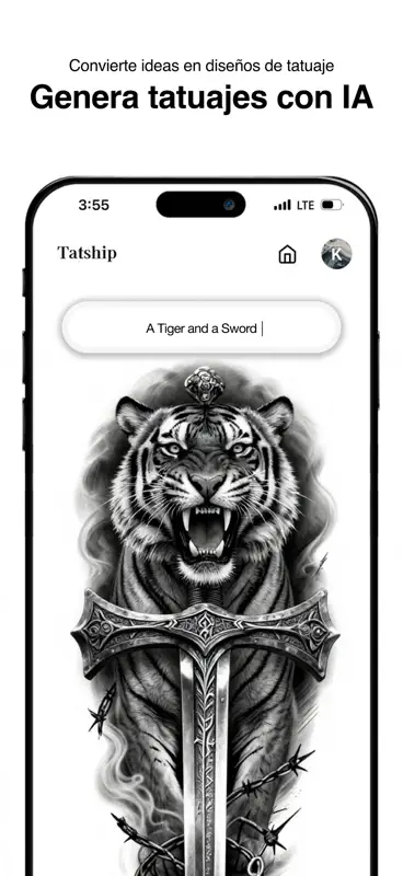 Tatship: Tattoo AI editor foto screenshot 3 of 6