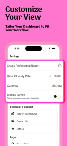 Hours Calculator: Work Log screenshot