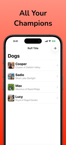 Ruff Title - Dog Title Tracker iPhone screenshot