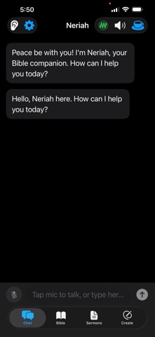 Neriah Conversational AI Bible iPhone screenshot