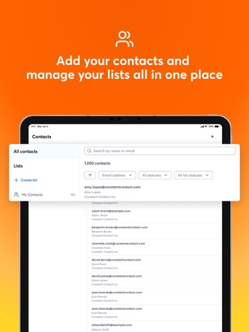 Constant Contact iPad screenshot