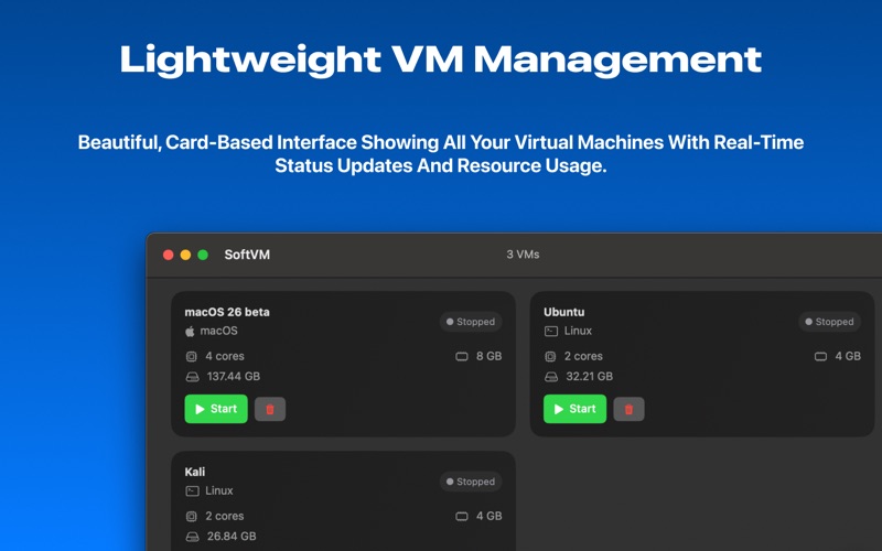 SoftVM: Light Virtual Machine app screenshot