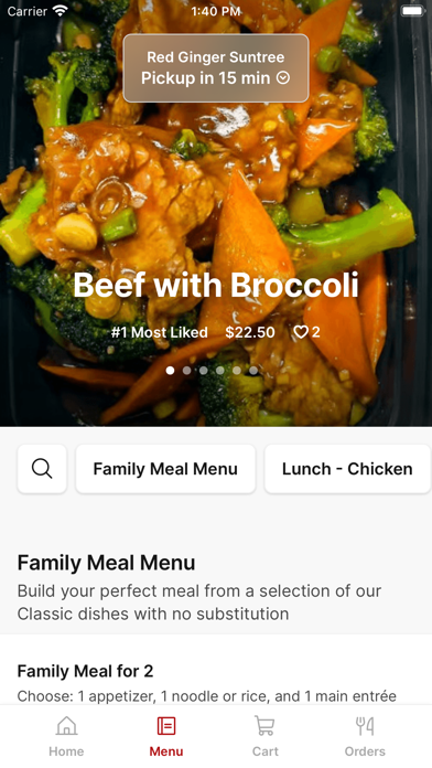 Red Ginger Suntree iPhone screenshot 2 - Food & Drink app
