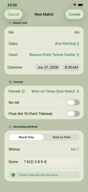 SmashNote Tennis Score screenshot 2
