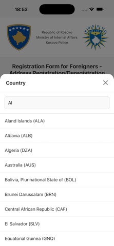Foreigner Registration screenshot