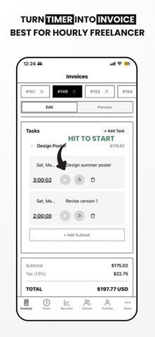 Josie: Invoice Maker & Timer screenshot