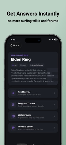 Hinty: AI Game Guides & Hints iPhone screenshot