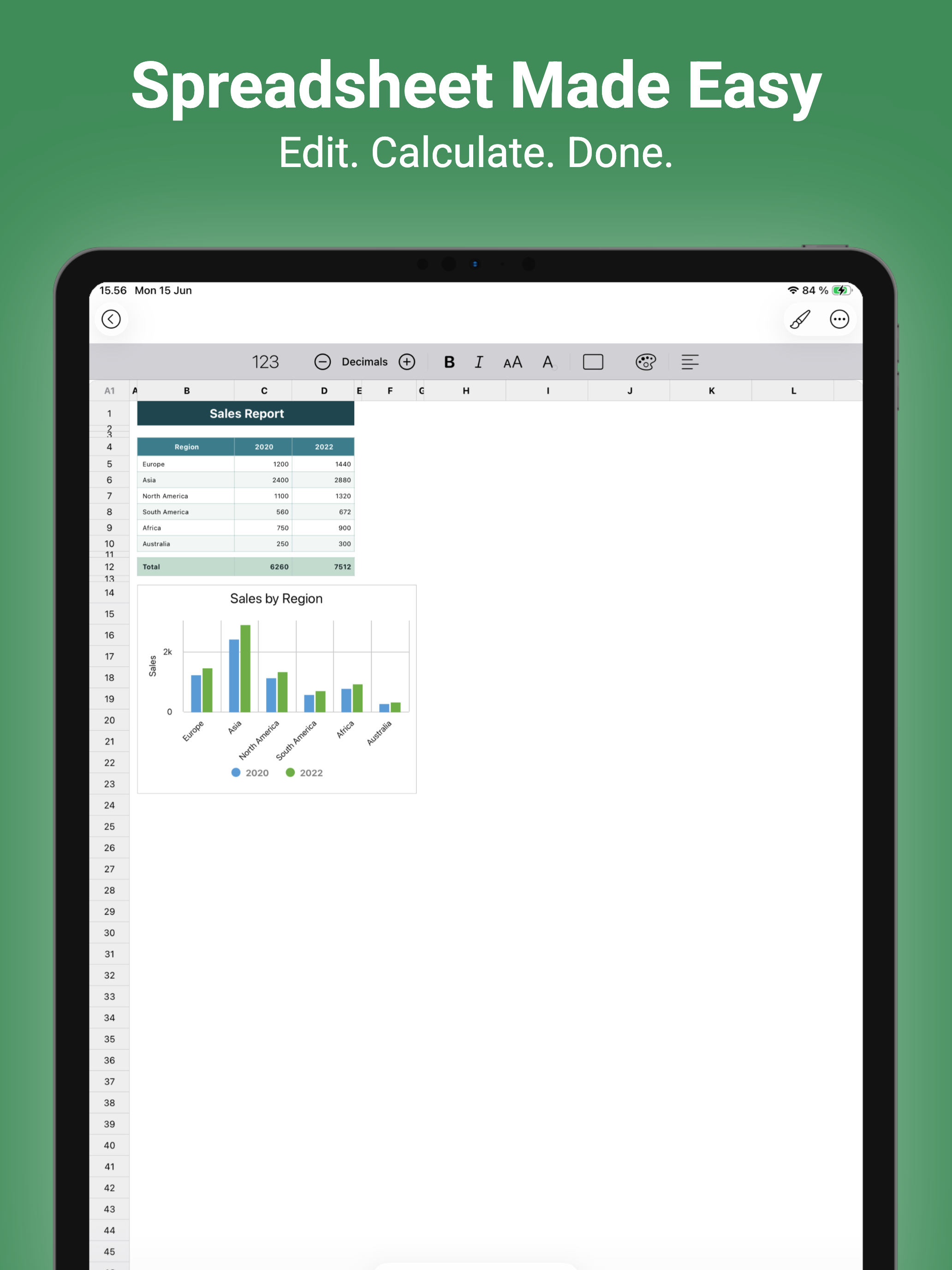The Spreadsheet App. - Sheets