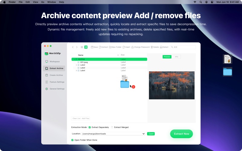 MacgoZip-RAR 7Z ZIP Extraction app screenshot
