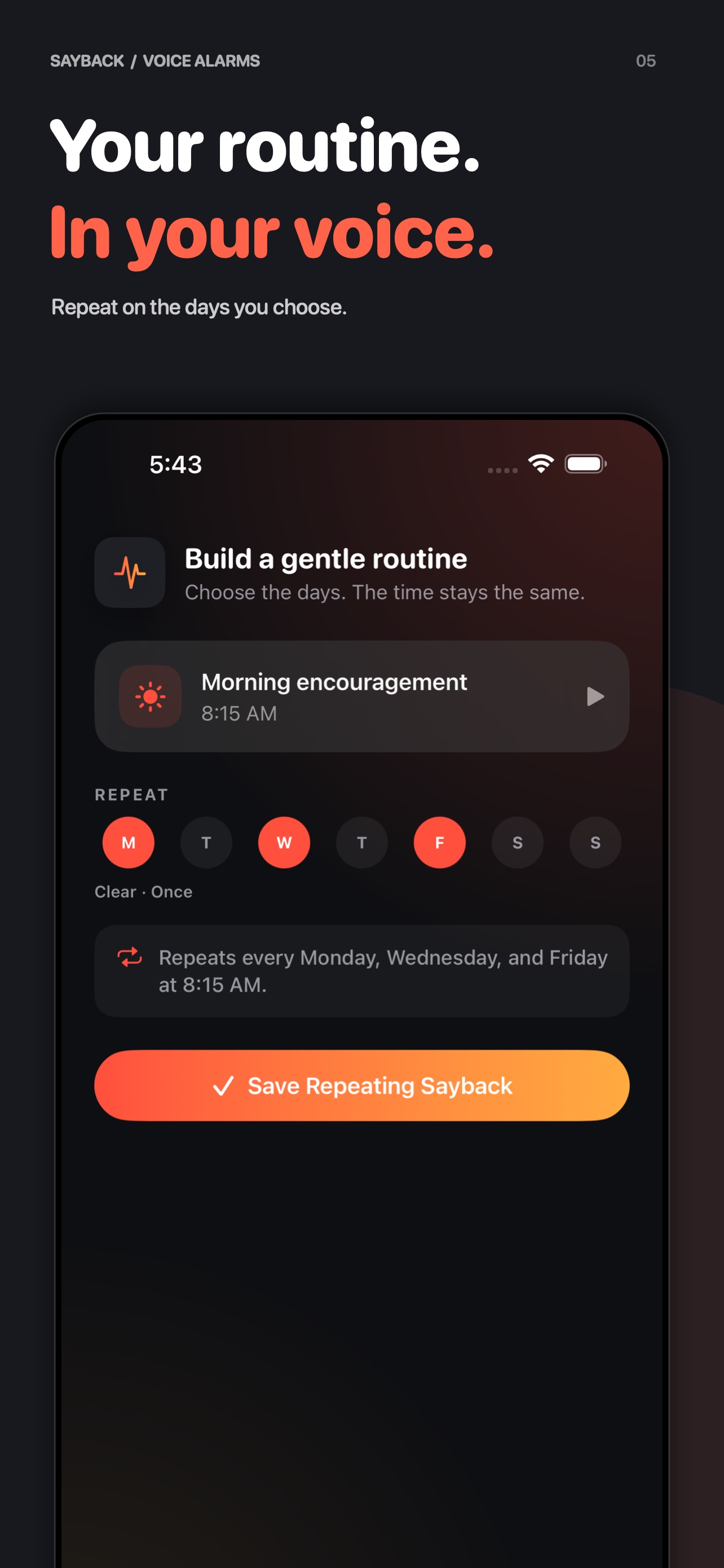 Screenshot 5 of Sayback: Voice Alarms