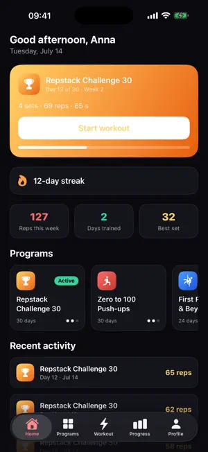 Repstack: Calisthenics screenshot 1