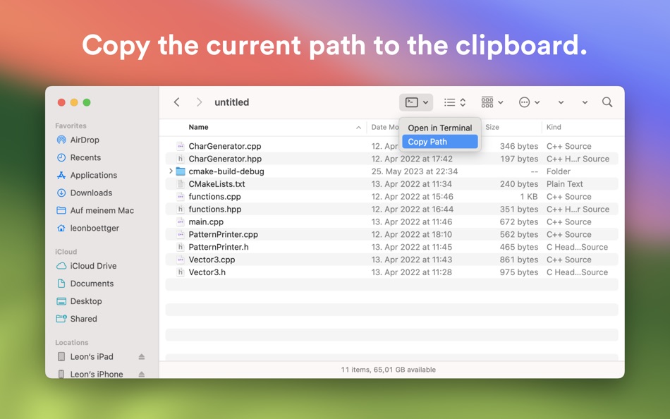 #2. Shellcut - Open in Terminal (macOS) 게시자: Leon Boettger