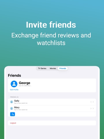 WatchThis: What friends watch iPad screenshot