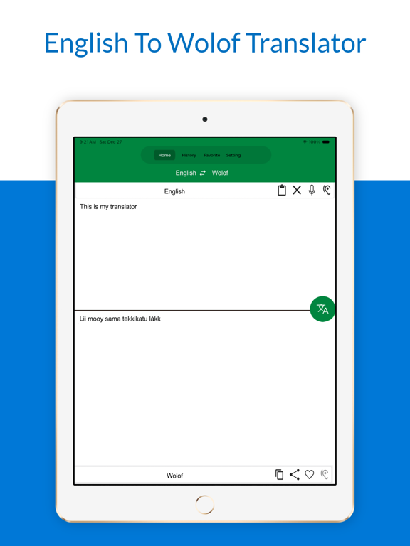 English To Wolof Translator iPad screenshot