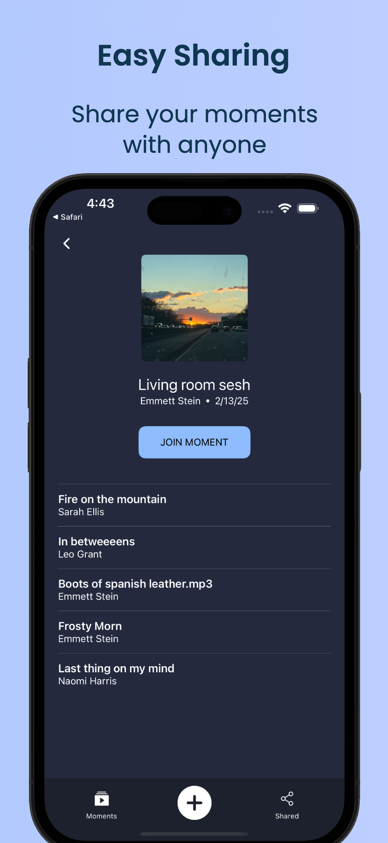 Moment: Audio Sharing