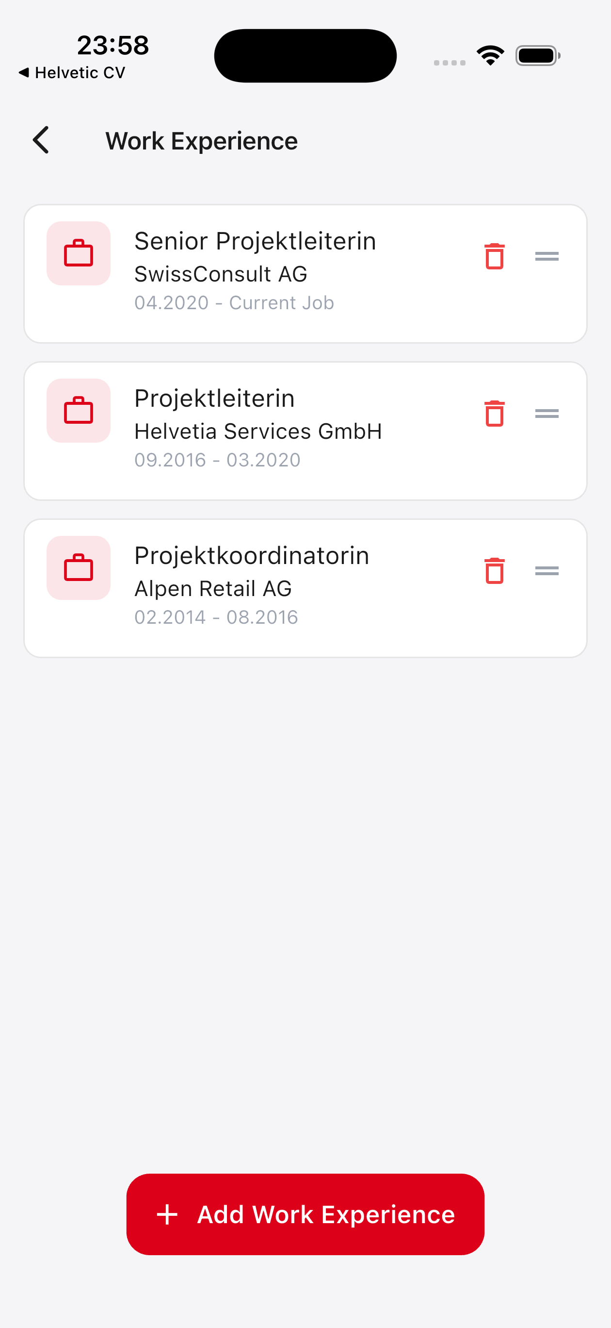 Helvetic CV screenshot 4