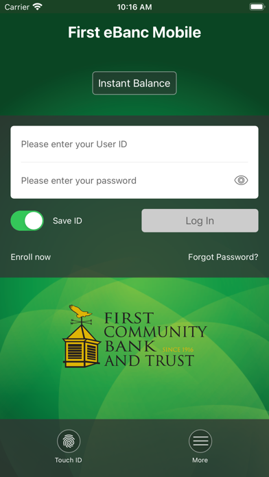First eBanc Mobile iPhone screenshot 2 - Finance app