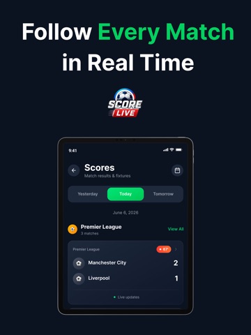Football & Soccer Live Scores iPad screenshot