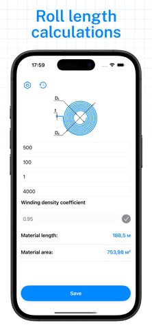 Roll Length Calc Screenshot 1 of 4