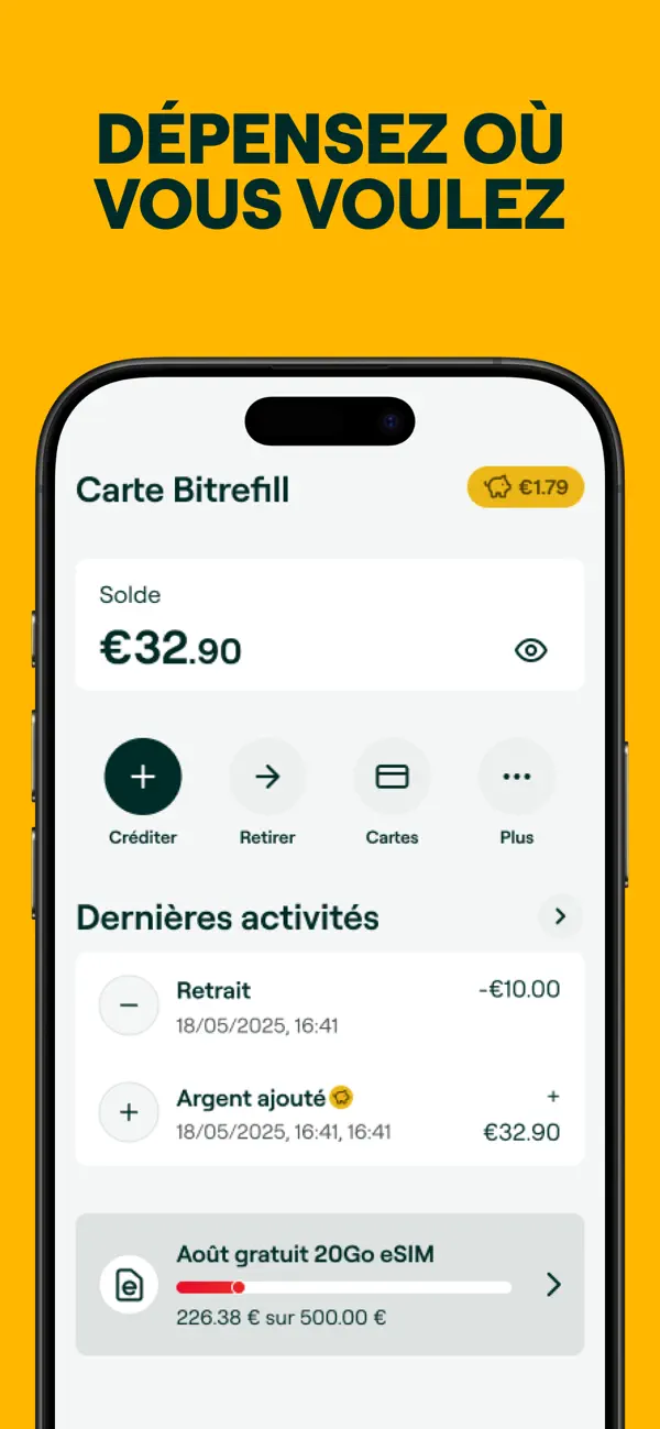 Screenshot #2 pour Bitrefill: eSIM & Carte Cadeau