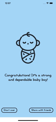 Gender reveal party screenshot