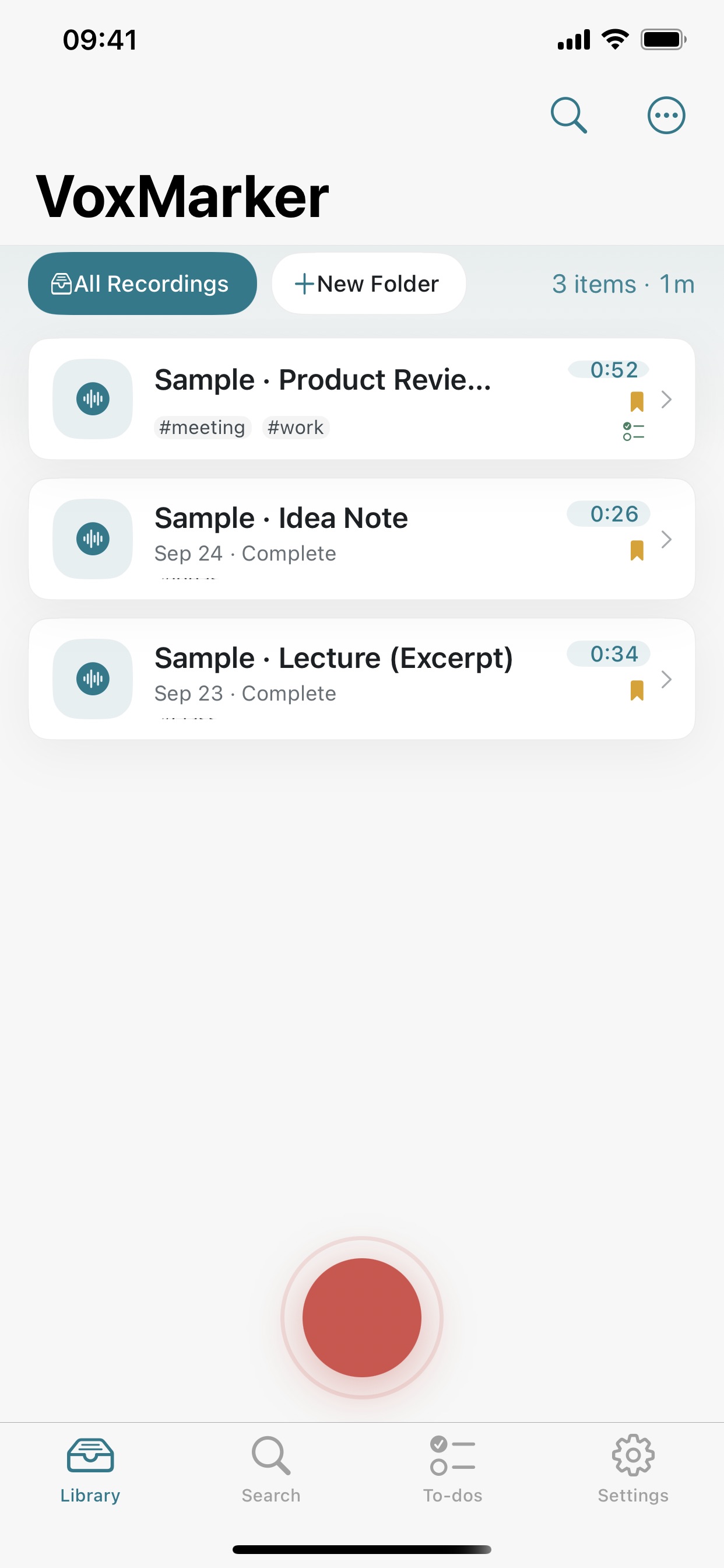 Screenshot 1 of VoxMarker: Voice Notes