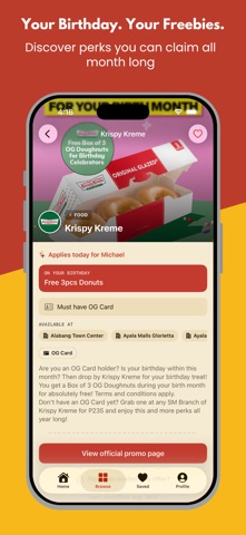 Birthday Perks PH iPhone screenshot 2