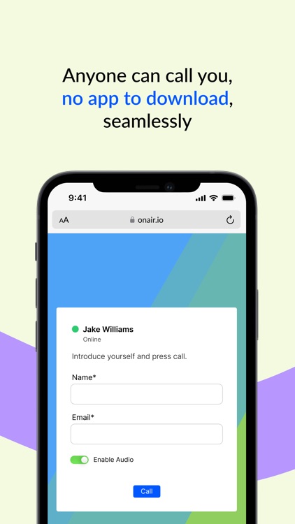 OnAir: 1-Click Online Calls screenshot-3