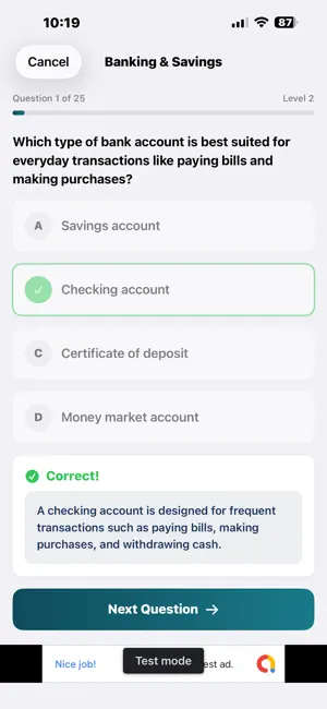 Financial Quiz screenshot 2