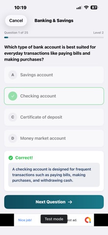 Financial Quiz iPhone screenshot
