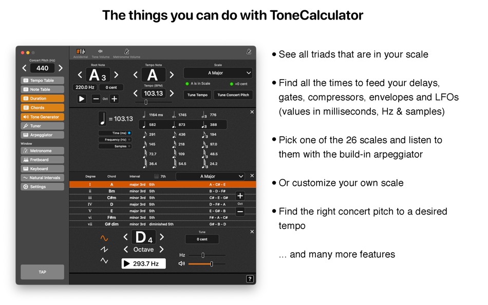 #3. ToneCalculator (macOS) Podle: Klaus Fecker