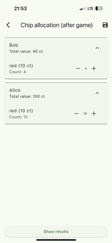 PokerChipCalcApp iPhone screenshot