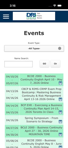 Disaster Recovery Institute CA screenshot