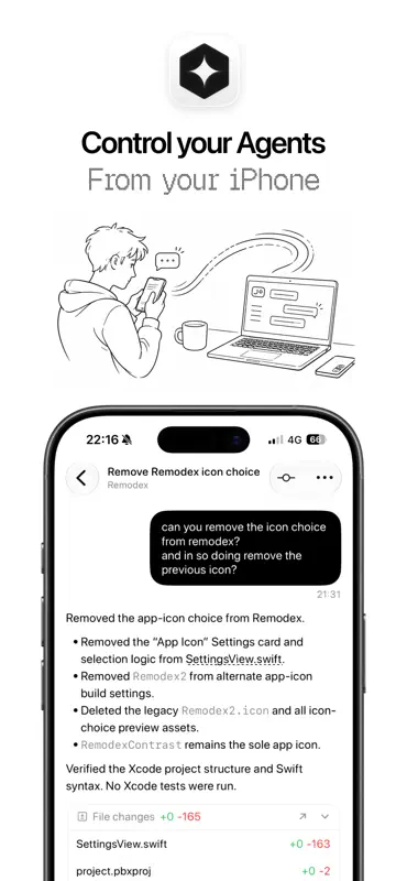 Remodex - Remote AI Coding screenshot 1 of 8