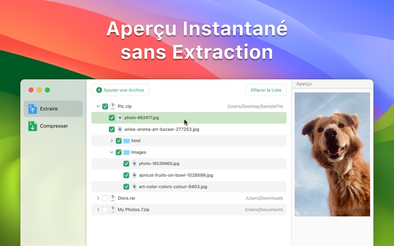 Screenshot #1 pour Zip: Extracteur Zip et RAR